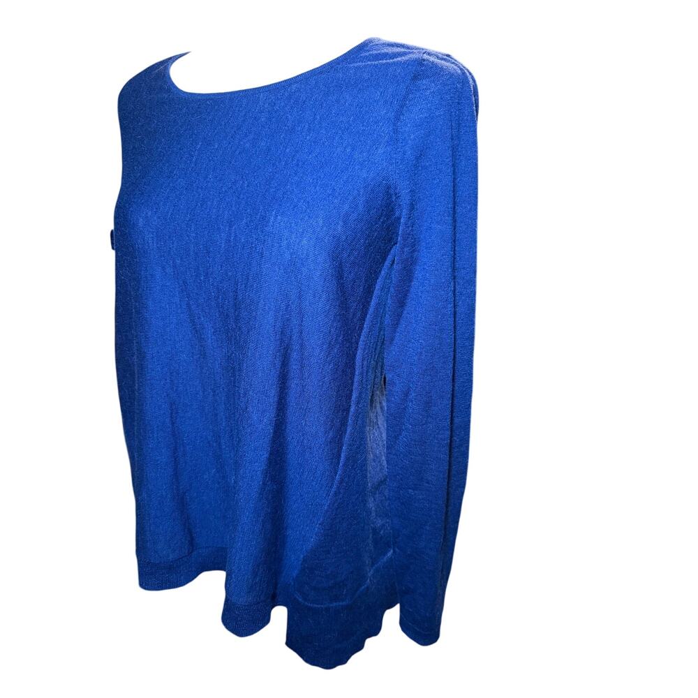 Eileen Fisher Merino Wool Alpaca Tencel Knit Top, Cobalt Blue, Petite Small